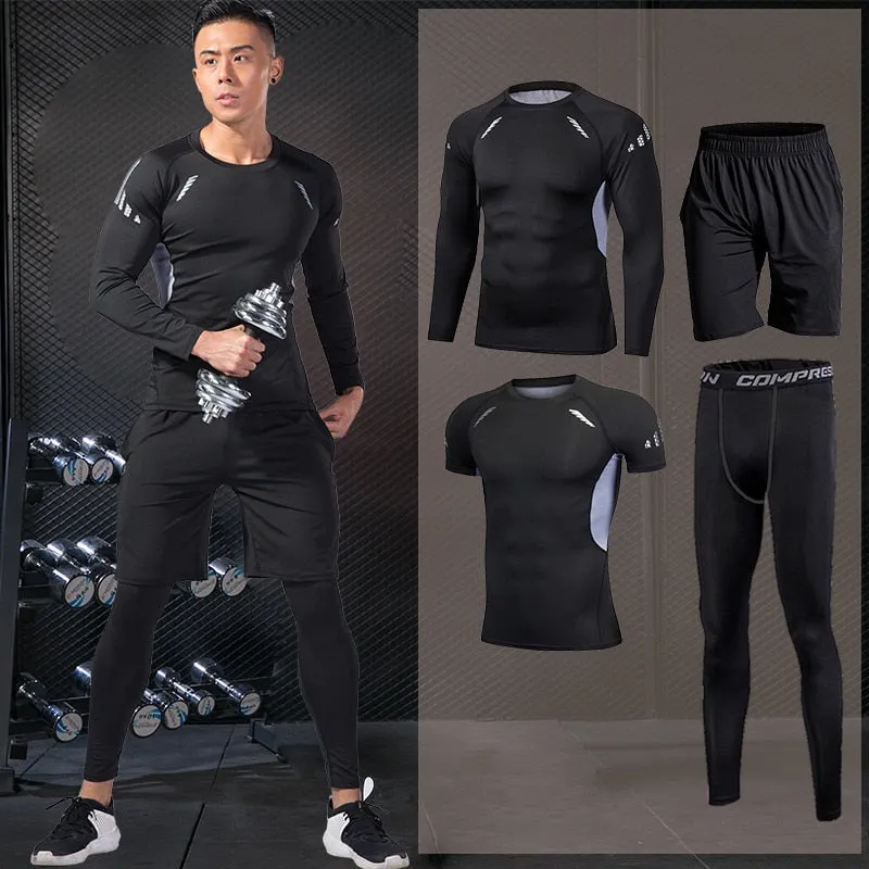 Men's running sets Gym Tight Sport Clothing Basketball Training Tracksuit Fitness Jogging Sports Wear Compression Sports Clothes