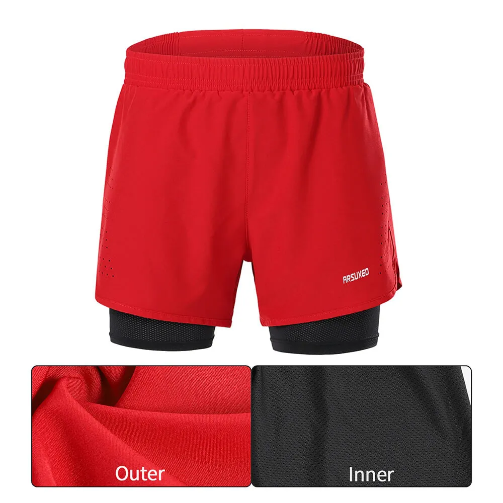 Men's Running Shorts with Longer Liner / Male Fitness Shorts - SF0482