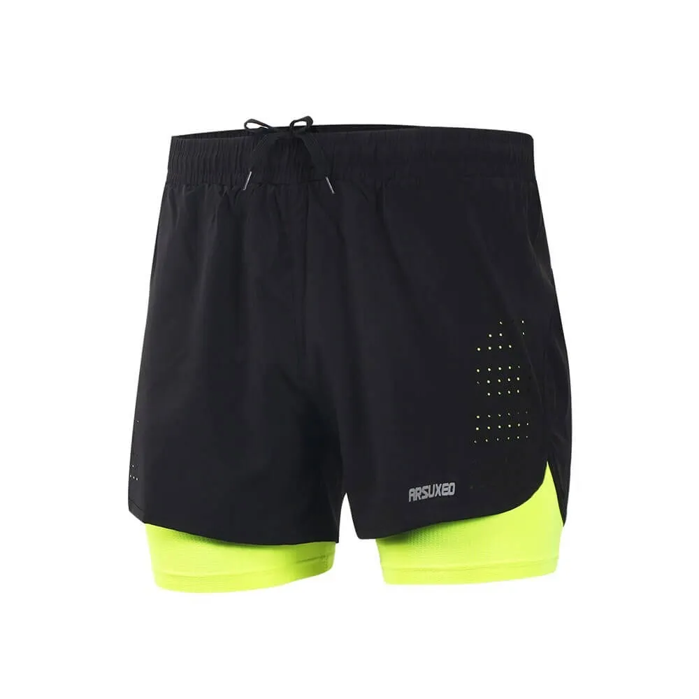 Men's Running Shorts with Longer Liner / Male Fitness Shorts - SF0482