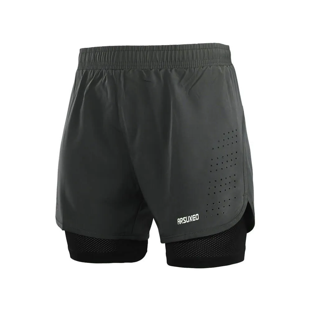 Men's Running Shorts with Longer Liner / Male Fitness Shorts - SF0482