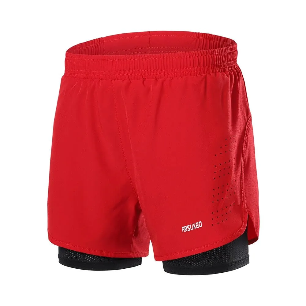 Men's Running Shorts with Longer Liner / Male Fitness Shorts - SF0482