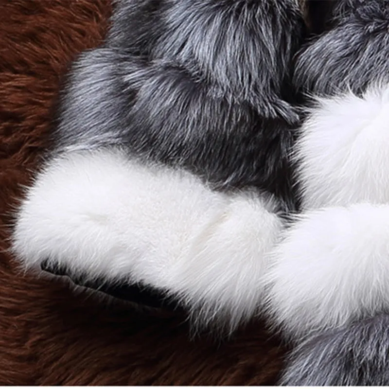 Natural Real Fox Fur Detachable Coat