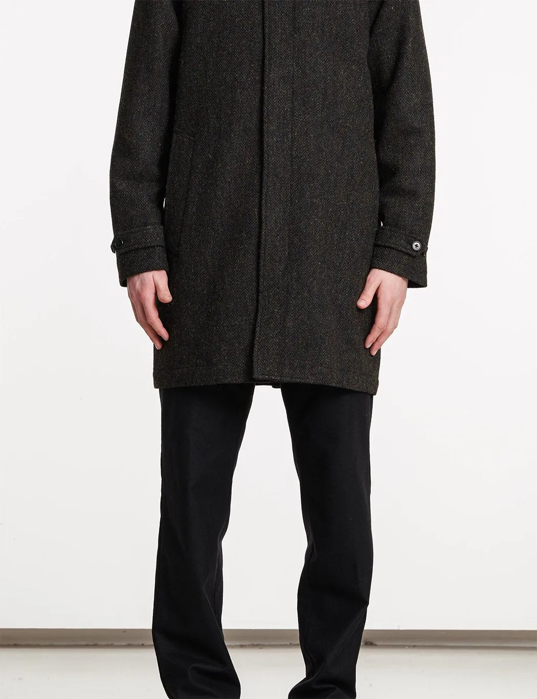 Norse Projects Svalbard Harris Tweed Coat - Black Multi