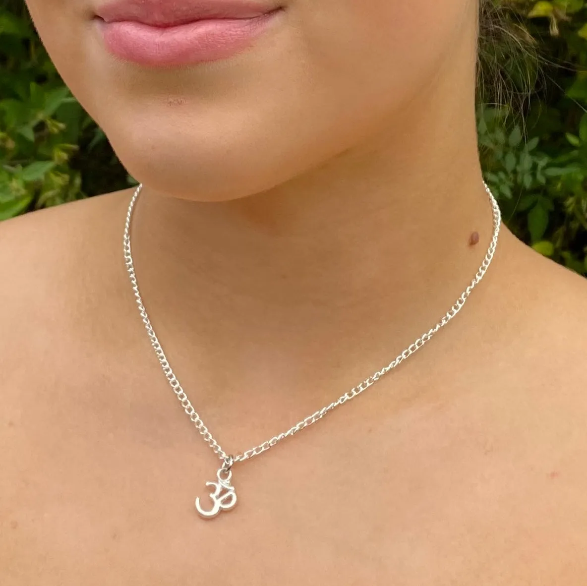 Ohm Charm Silver Plated Pendant Necklace