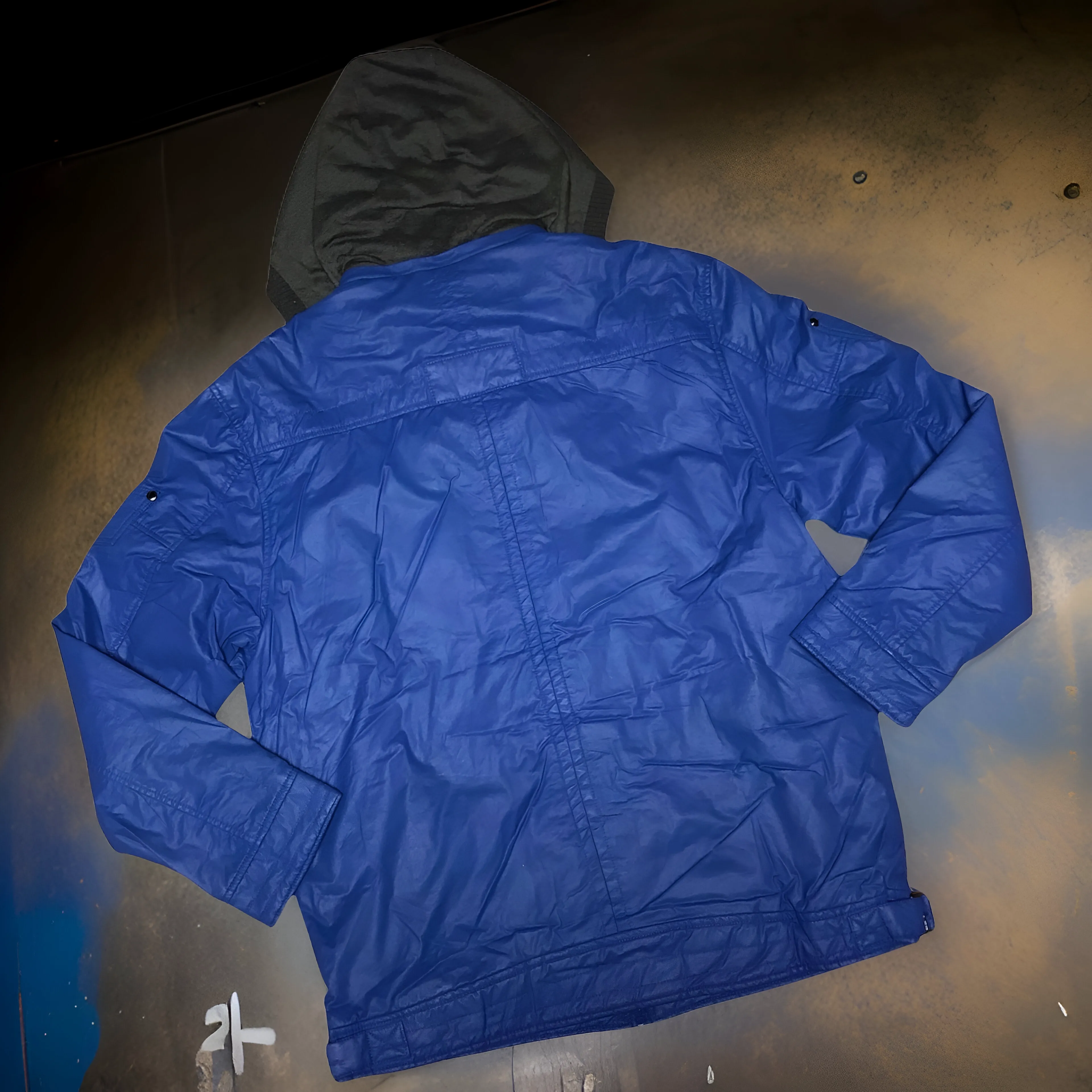 *PJ MARK* (BLUE) WINTER ZIP UP JACKET (HOODED-LINED)