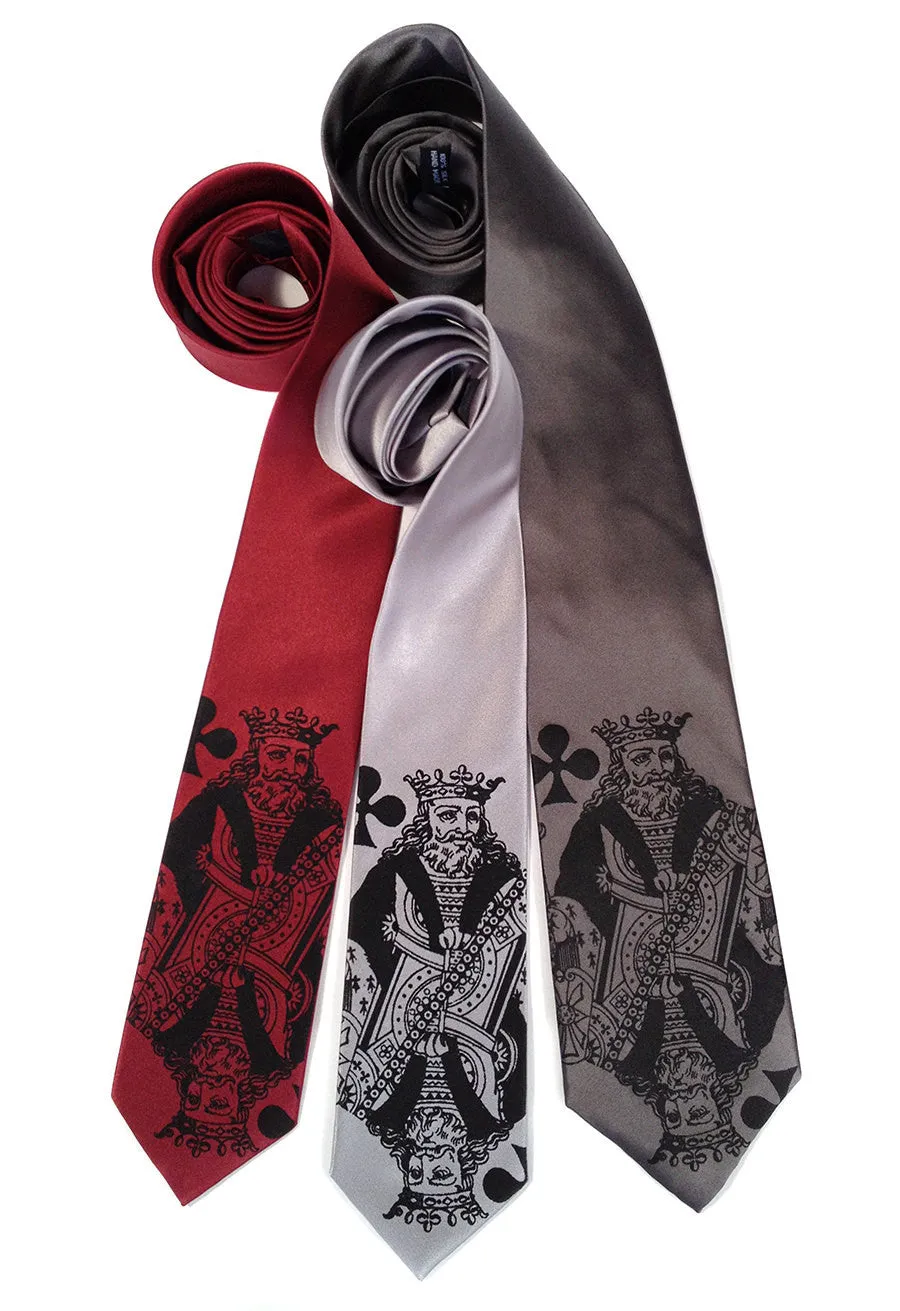 Playing Card Necktie. "Poker Face" King tie.