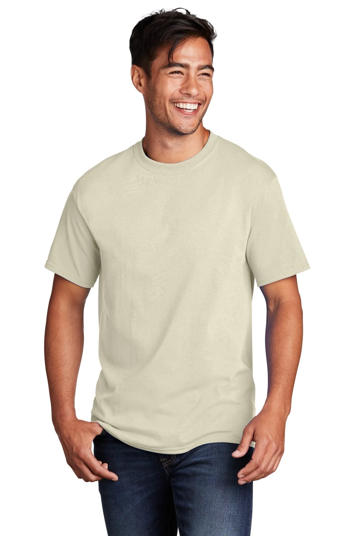 Port & Company Core Cotton Branded Tee's, Natural