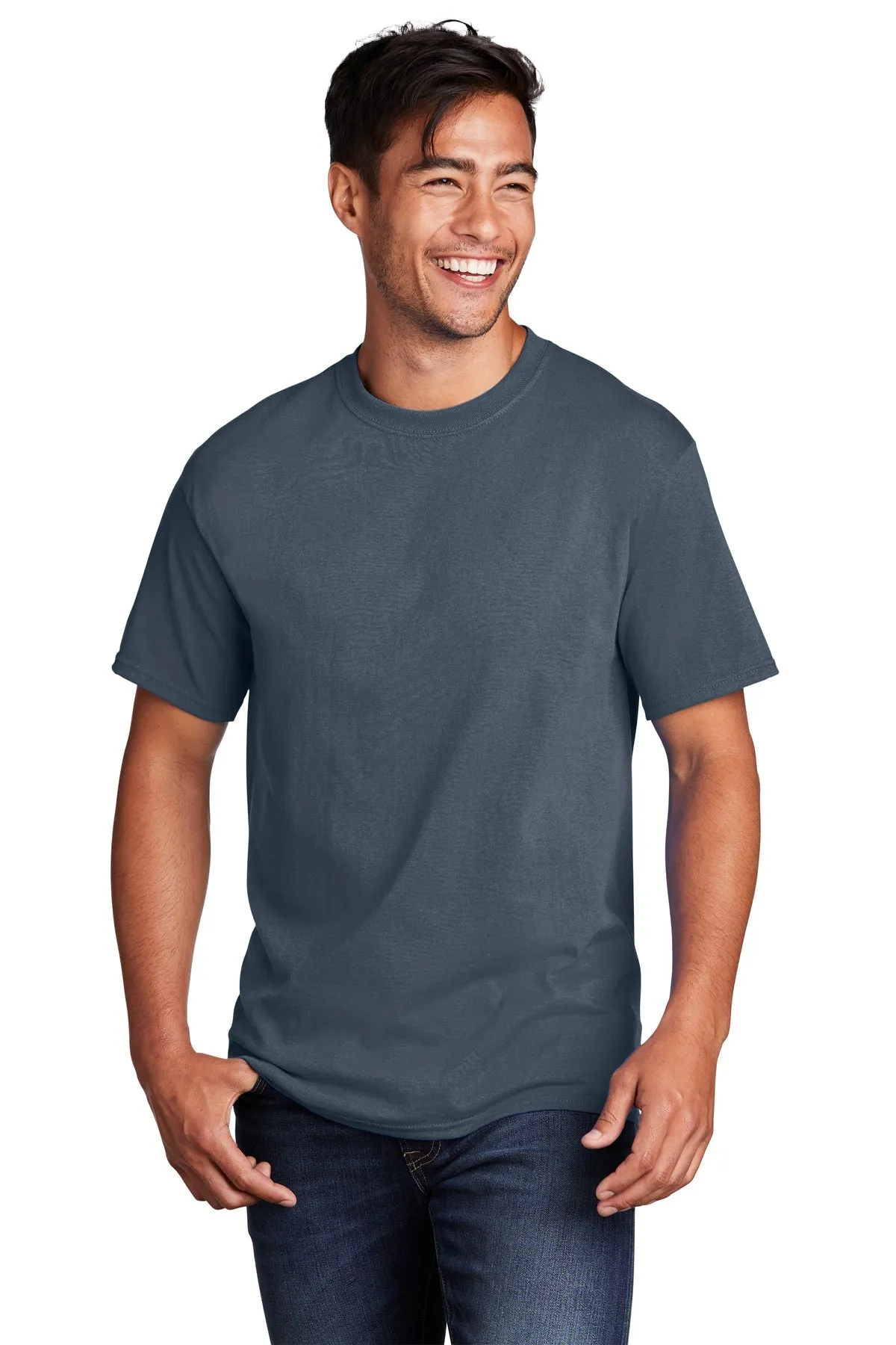 Port & Company Core Cotton Custom Tee's, Steel Blue