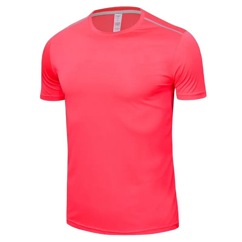 Quick Dry Gym Shirt Men Summer Women's Sportswear Running T-Shirts Sport Female Tops Jogging Tops Loose Training Short Sleeves