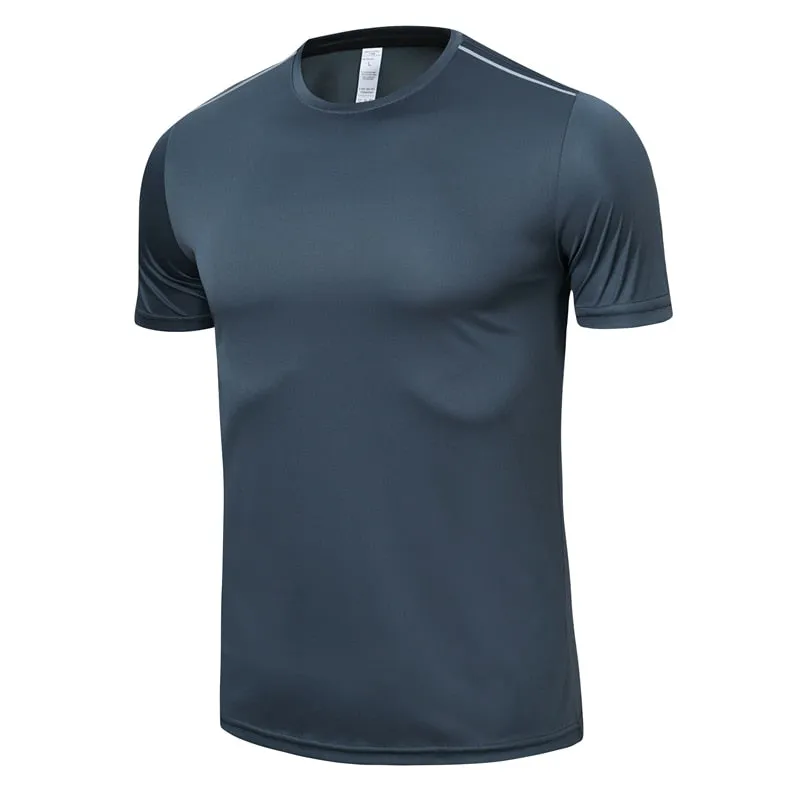 Quick Dry Gym Shirt Men Summer Women's Sportswear Running T-Shirts Sport Female Tops Jogging Tops Loose Training Short Sleeves