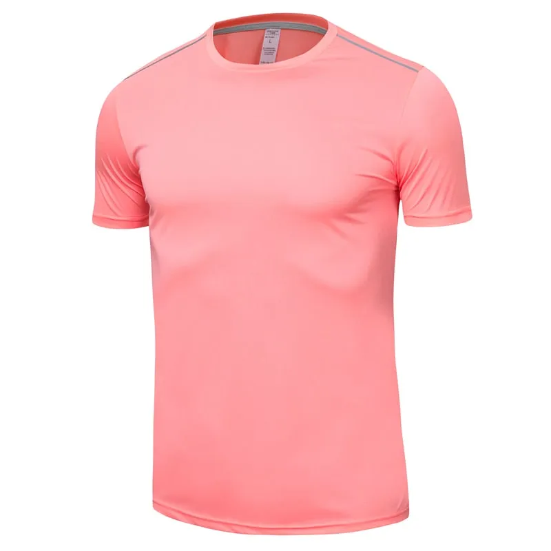 Quick Dry Gym Shirt Men Summer Women's Sportswear Running T-Shirts Sport Female Tops Jogging Tops Loose Training Short Sleeves