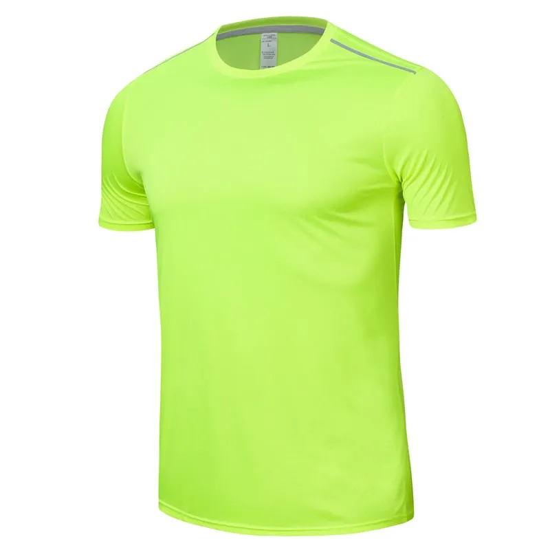 Quick Dry Gym Shirt Men Summer Women's Sportswear Running T-Shirts Sport Female Tops Jogging Tops Loose Training Short Sleeves