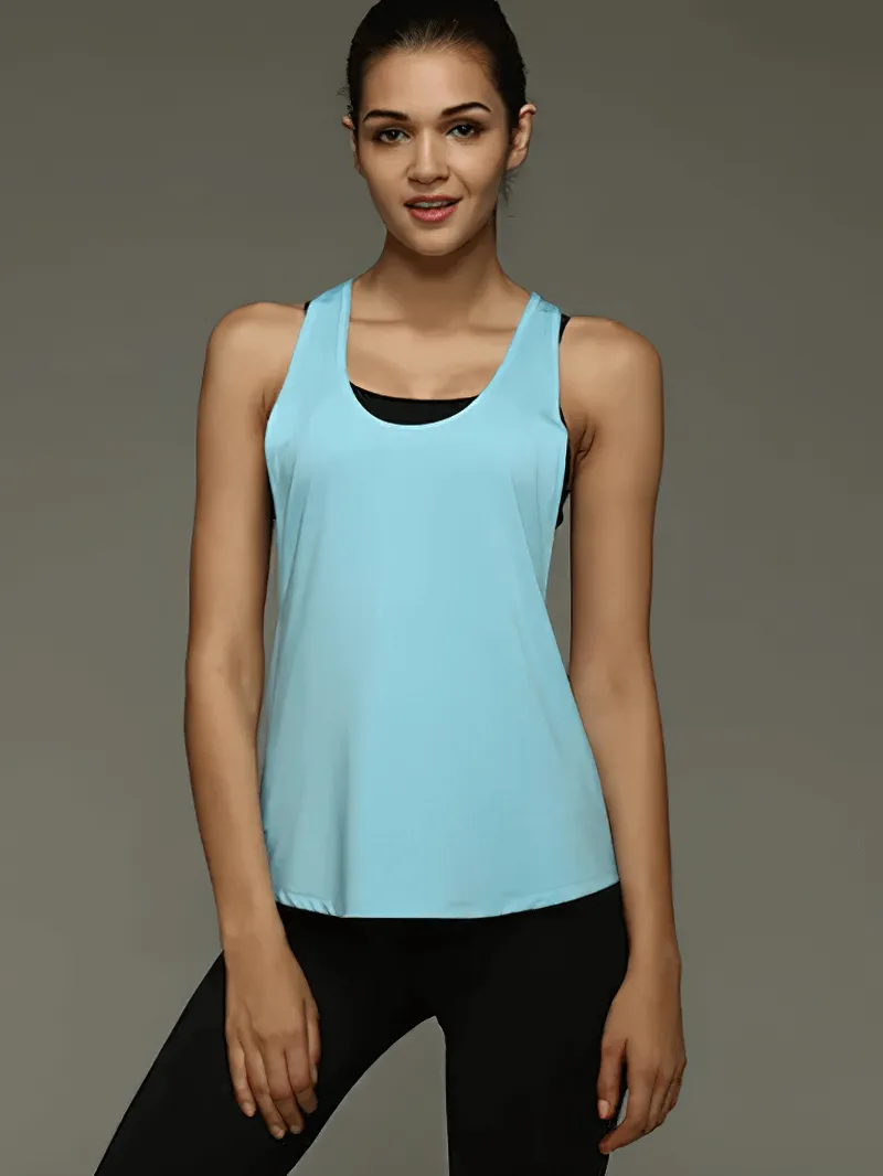 Quick Dry Sleeveless Yoga Top / Breathable Running Fitness Tank Top - SF1587