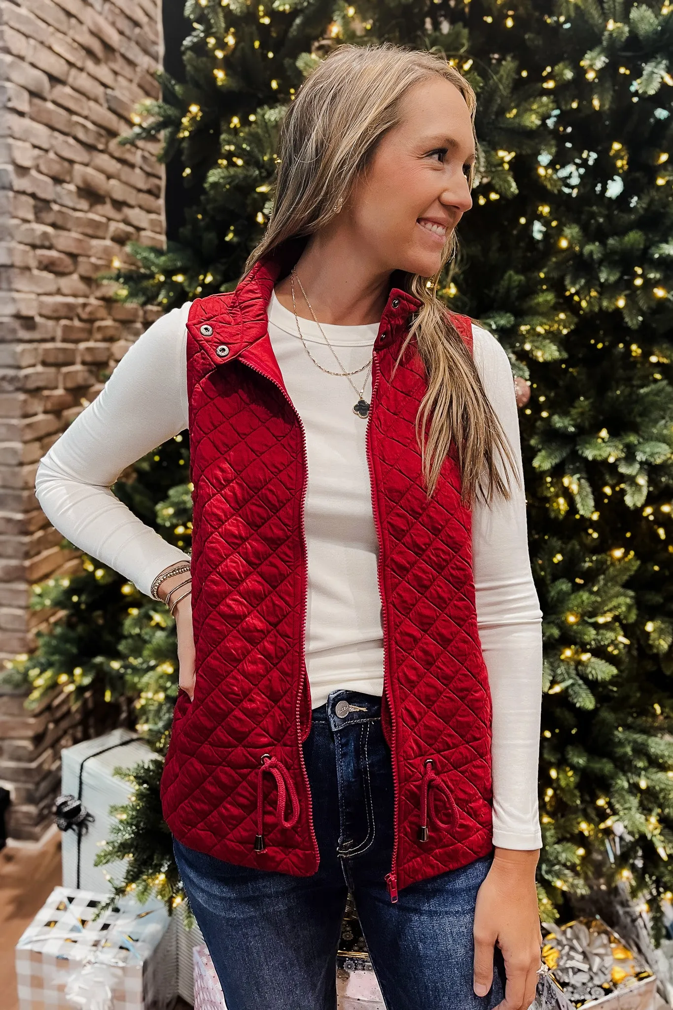 Quilted Drawstring Vest