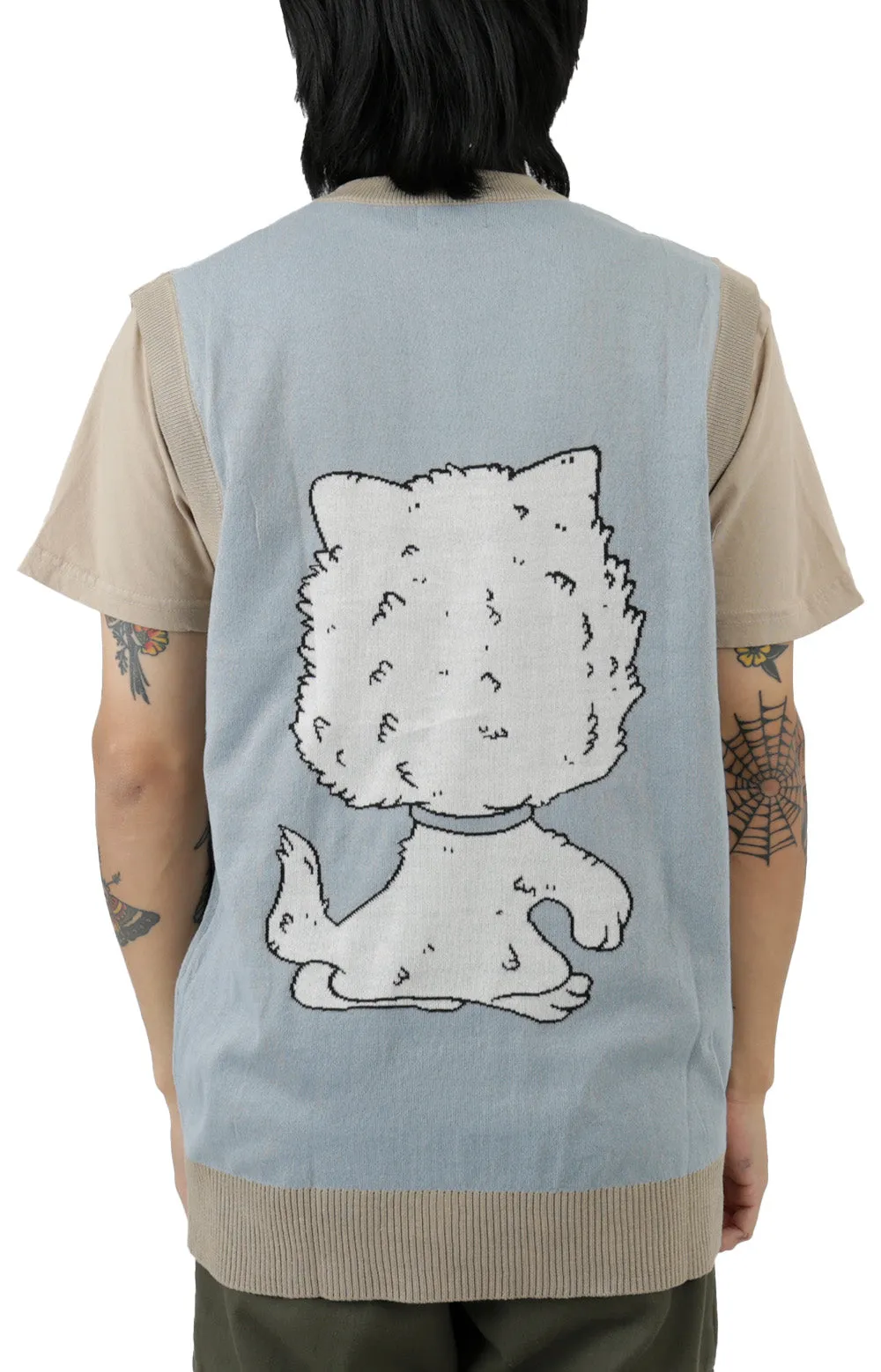 RIPNDIP Big Head Graphic Knit Sweater Vest