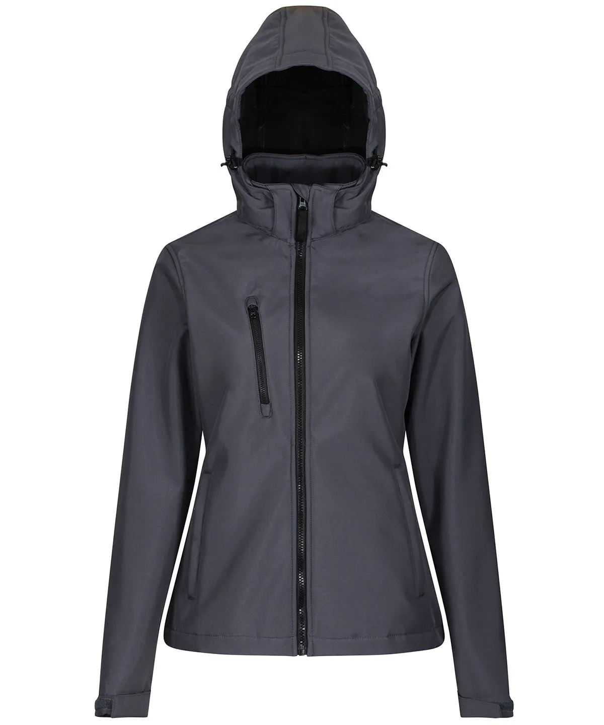 Seal Grey/Black - Women's venturer 3-layer hooded softshell jacket