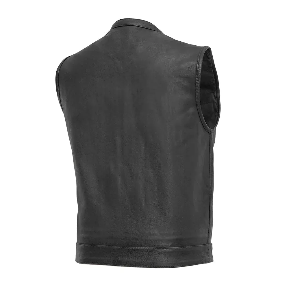 Sharp Shooter (Black) Men's Motorcycle Leather Vest