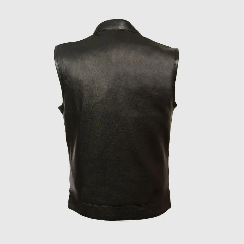 Shop Open Neck Snap/Zip Front Club Style Leather Vest