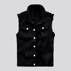 Slim men's jean vest