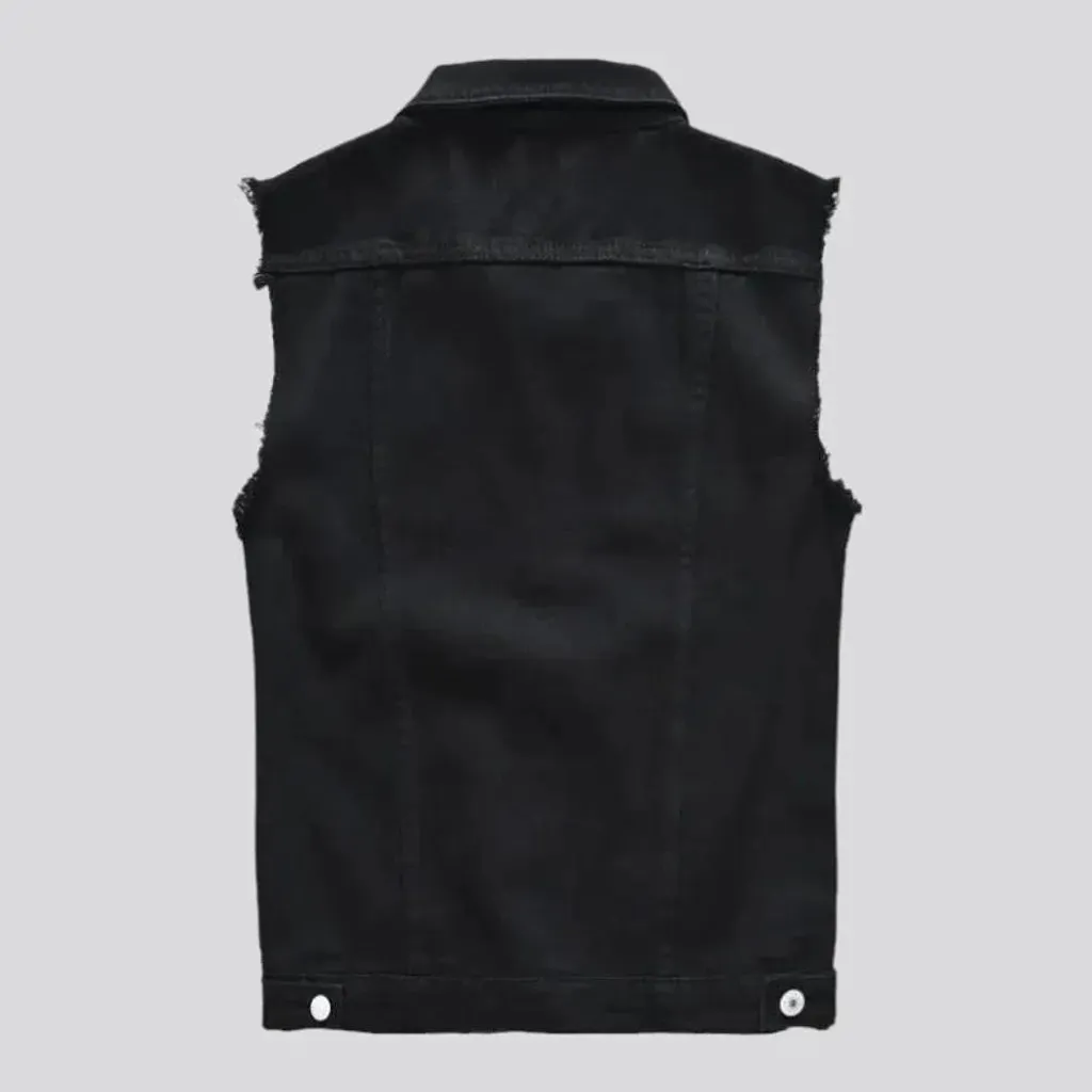 Slim men's jean vest