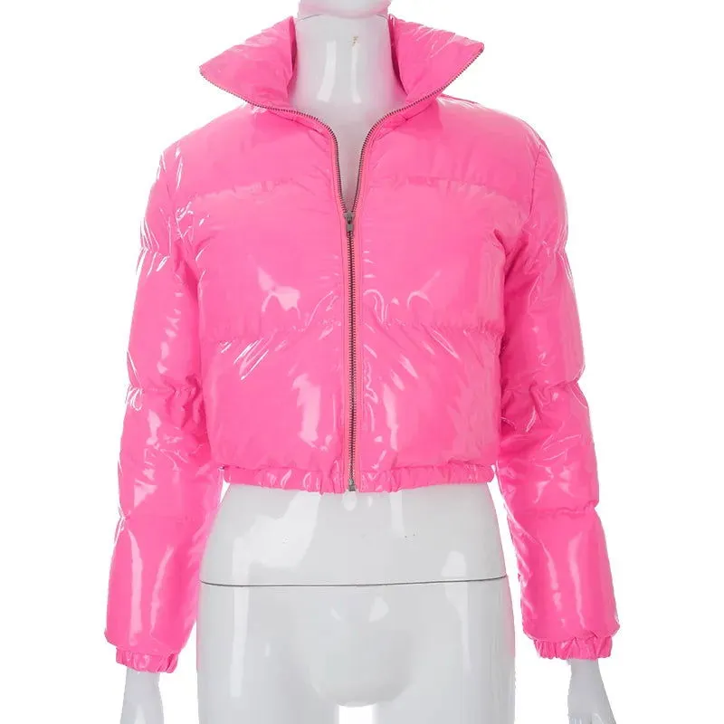 Sporty Winter Warm Thicken High Gloss Bubble Coats