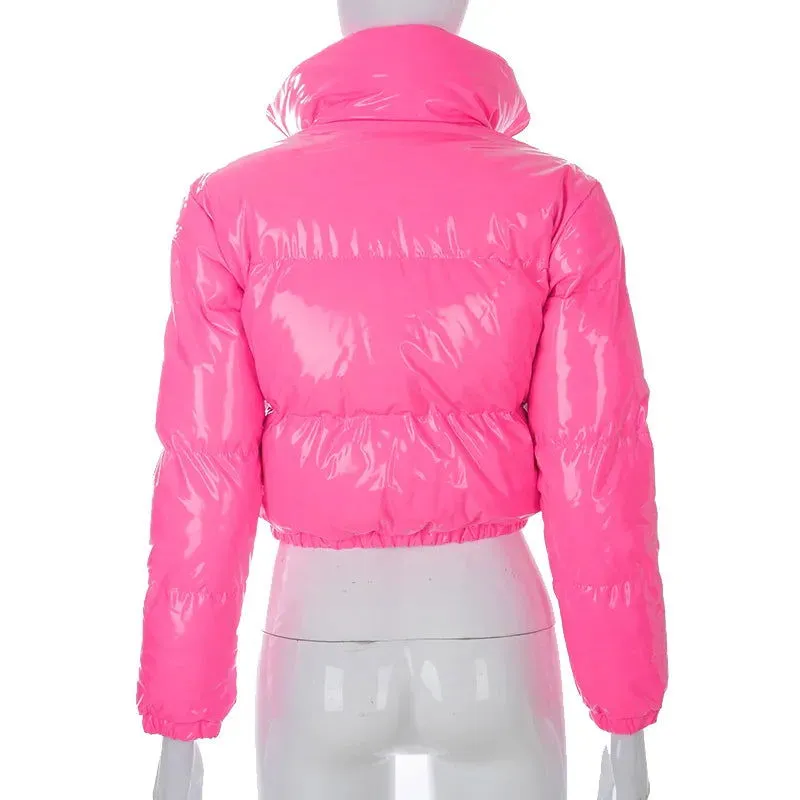 Sporty Winter Warm Thicken High Gloss Bubble Coats