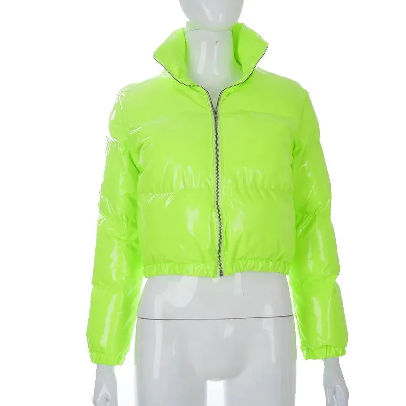 Sporty Winter Warm Thicken High Gloss Bubble Coats