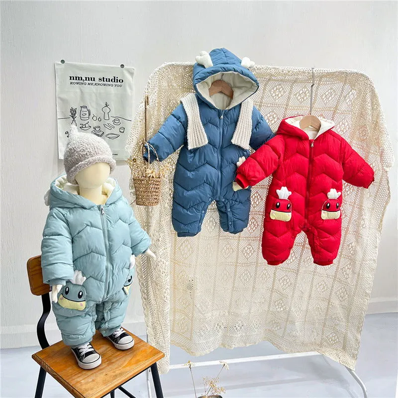 Thick Warm Hooded Newborn Baby Winter Snowsuits