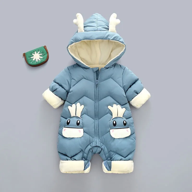 Thick Warm Hooded Newborn Baby Winter Snowsuits