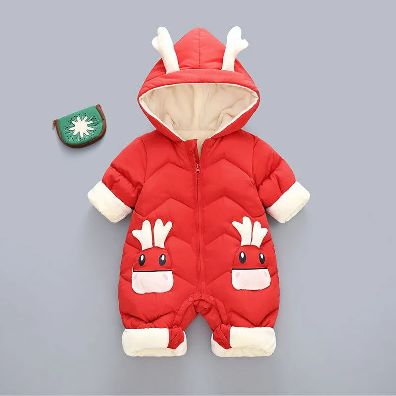 Thick Warm Hooded Newborn Baby Winter Snowsuits