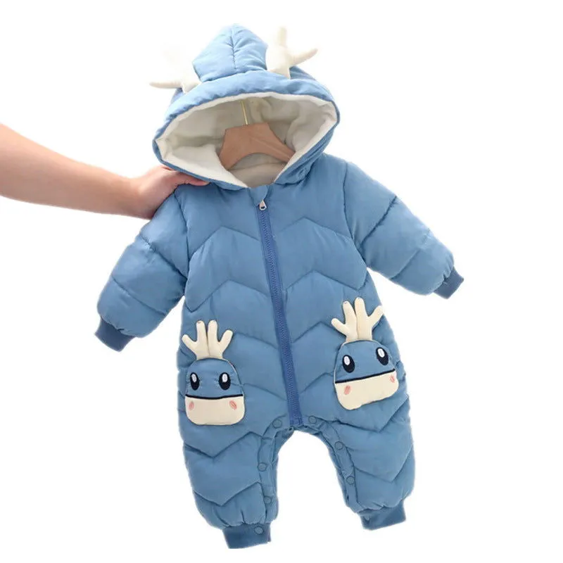 Thick Warm Hooded Newborn Baby Winter Snowsuits