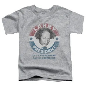 Three Stooges Larry For President Toddler Kids Youth T Shirt Athletic Heather