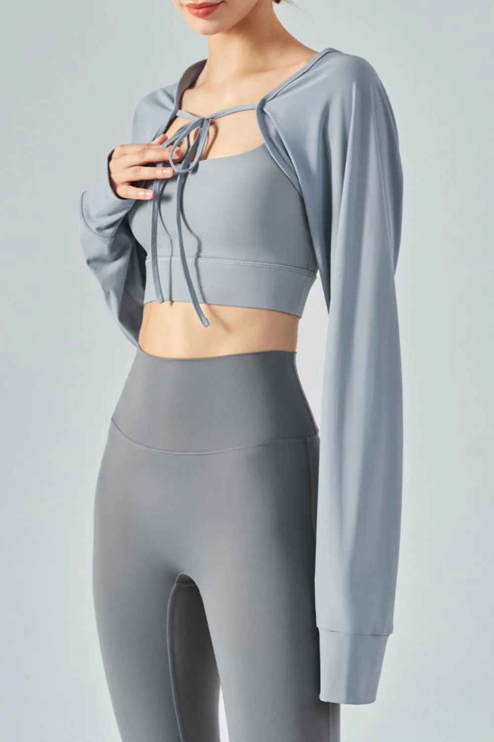 Tie Front Long Sleeve Sports Bolero