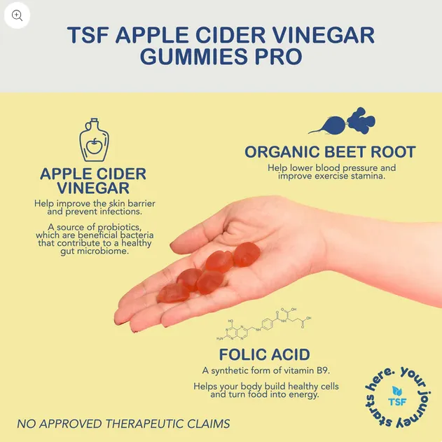 TSF Apple Cider Vinegar Pro Sugar Free 30's