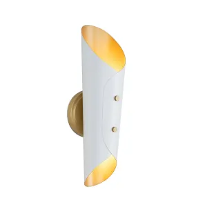 Vest Sconce (White and Natural Brass)