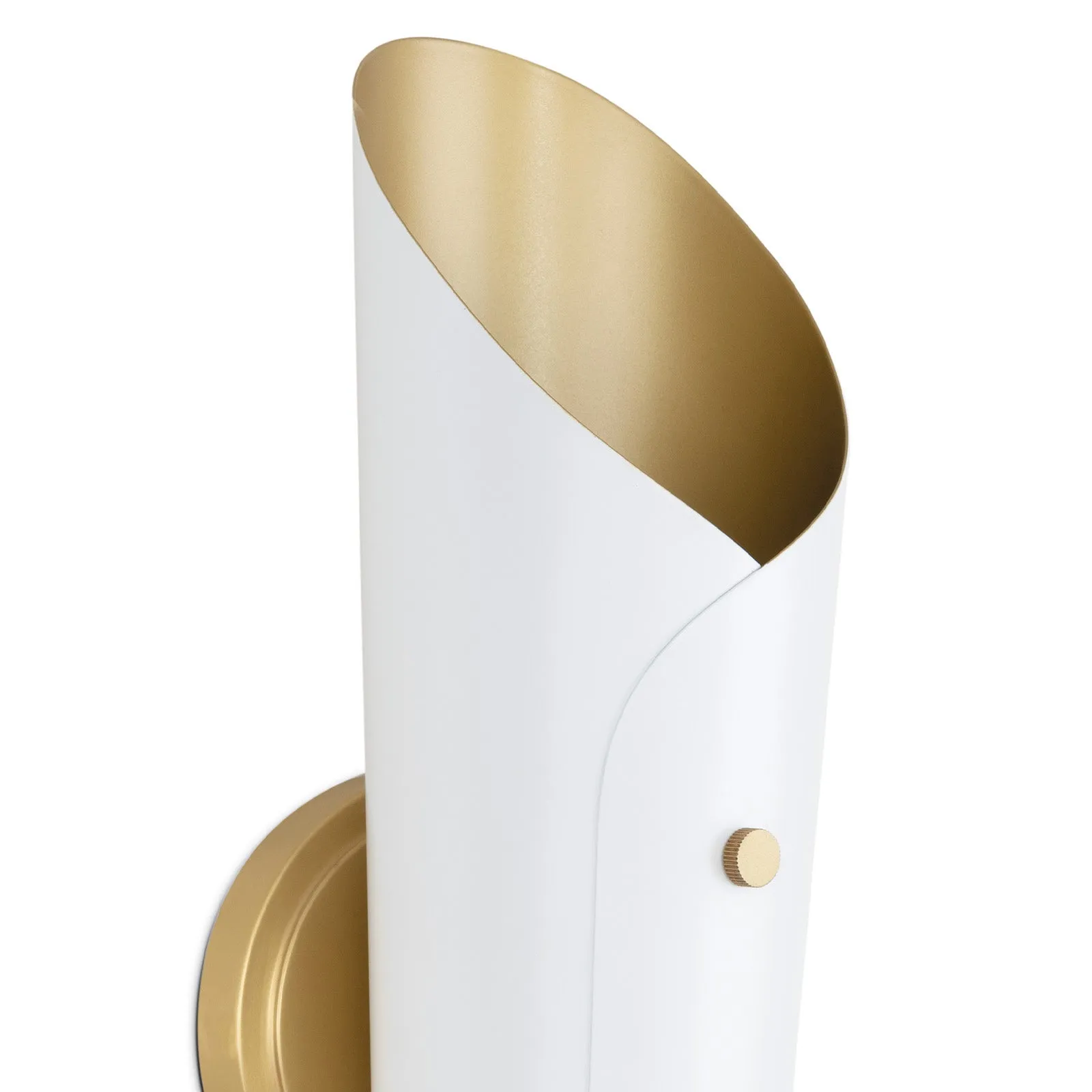 Vest Sconce (White and Natural Brass)