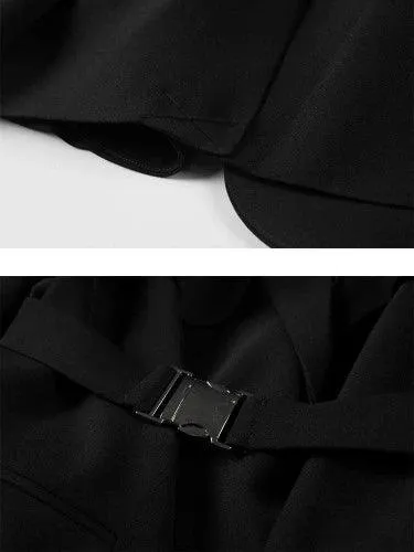 Wenkouban-Winter outfits Christmas Black Friday Notched Collar Belt  Suit Jacket