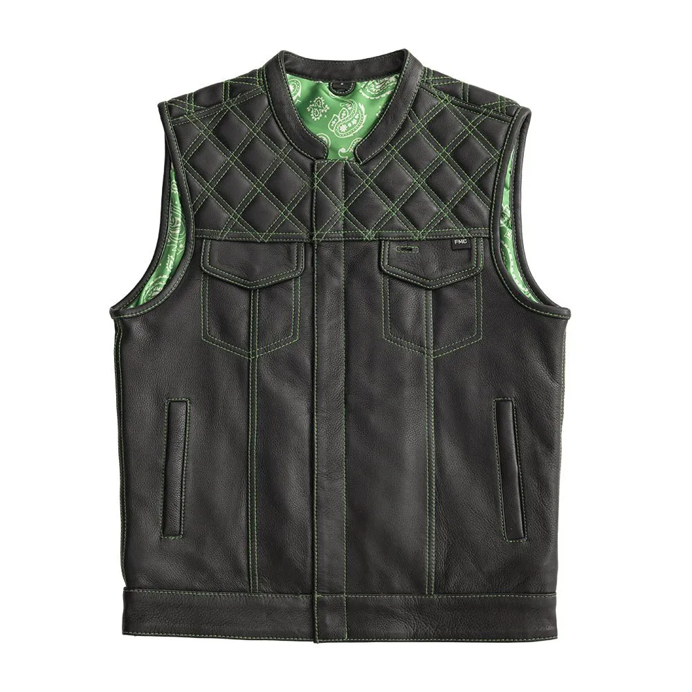 Whaler Green - Men's Club Style Leather Vest (Limited Edition)