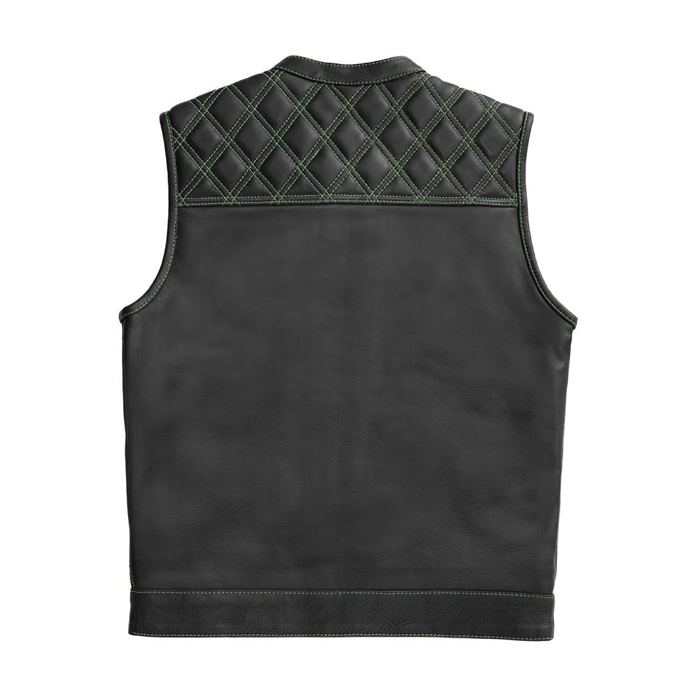 Whaler Green - Men's Club Style Leather Vest (Limited Edition)