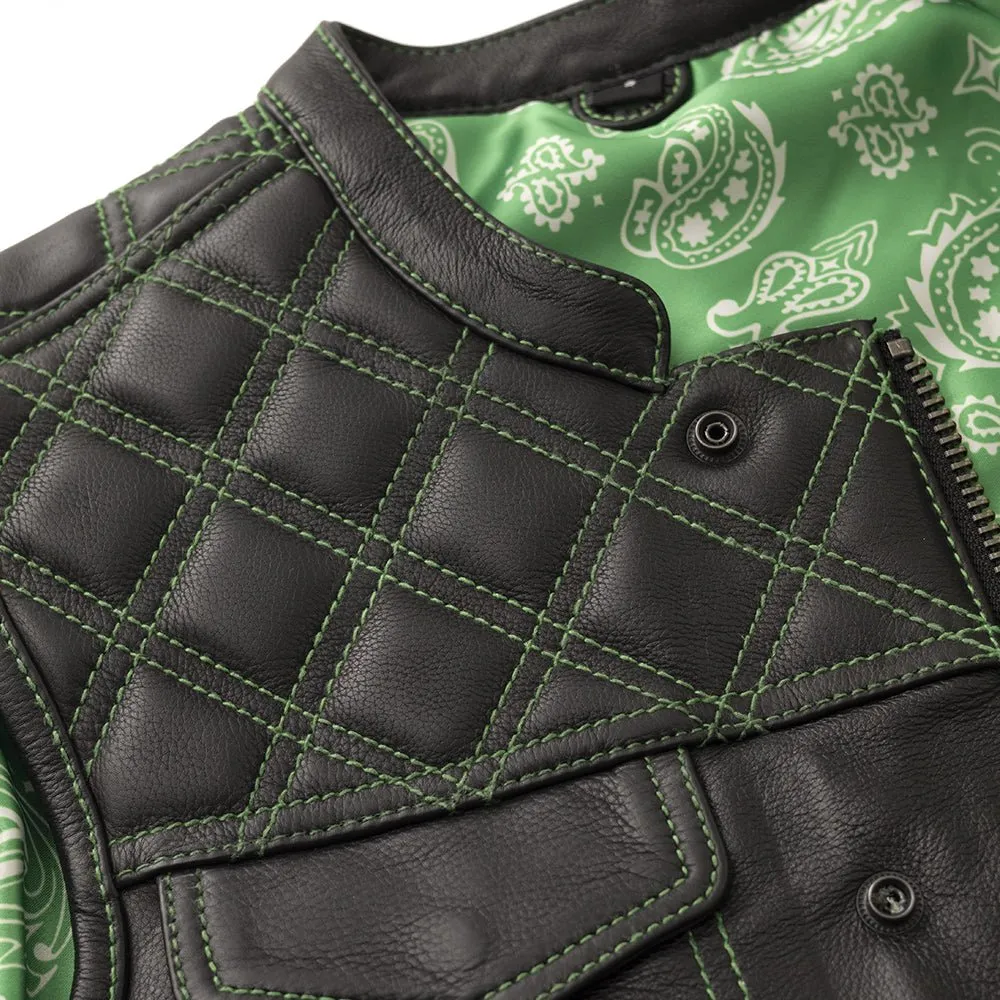 Whaler Green - Men's Club Style Leather Vest (Limited Edition)