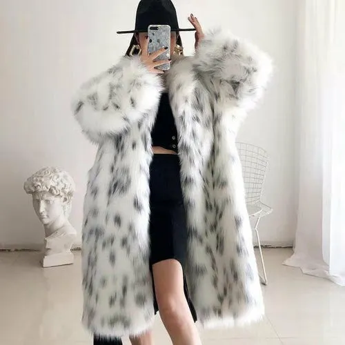 Women Thickened Plush Long Overcoat