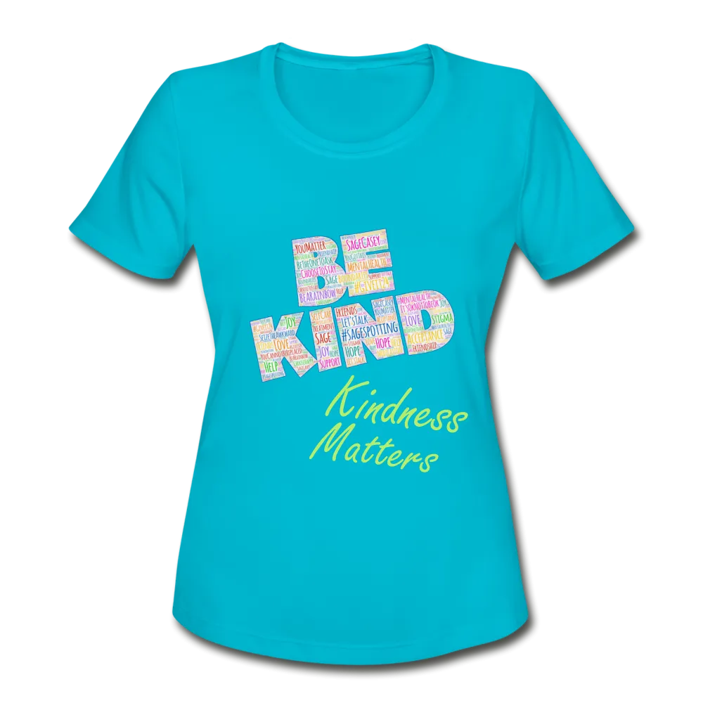 Women's Athletic T-Shirt - Be Kind WordCloud