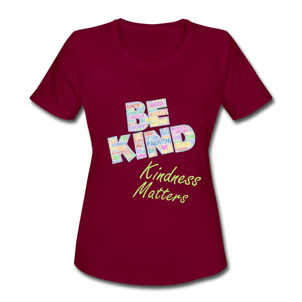 Women's Athletic T-Shirt - Be Kind WordCloud