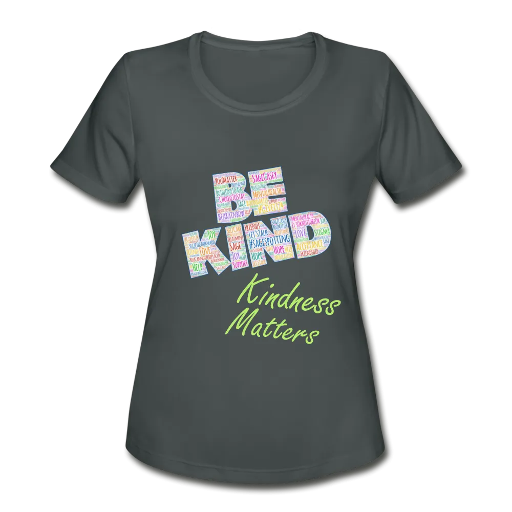 Women's Athletic T-Shirt - Be Kind WordCloud